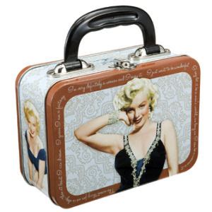 Vintage Marilyn Monroe Tin Tote Trinket Mini Lunch Box 